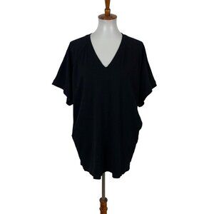BLQ 0 Black Short Sleeve Top With Pockets Minimal Street Style